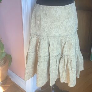 Cynthia Steffe Cream Textured A-Line Skirt